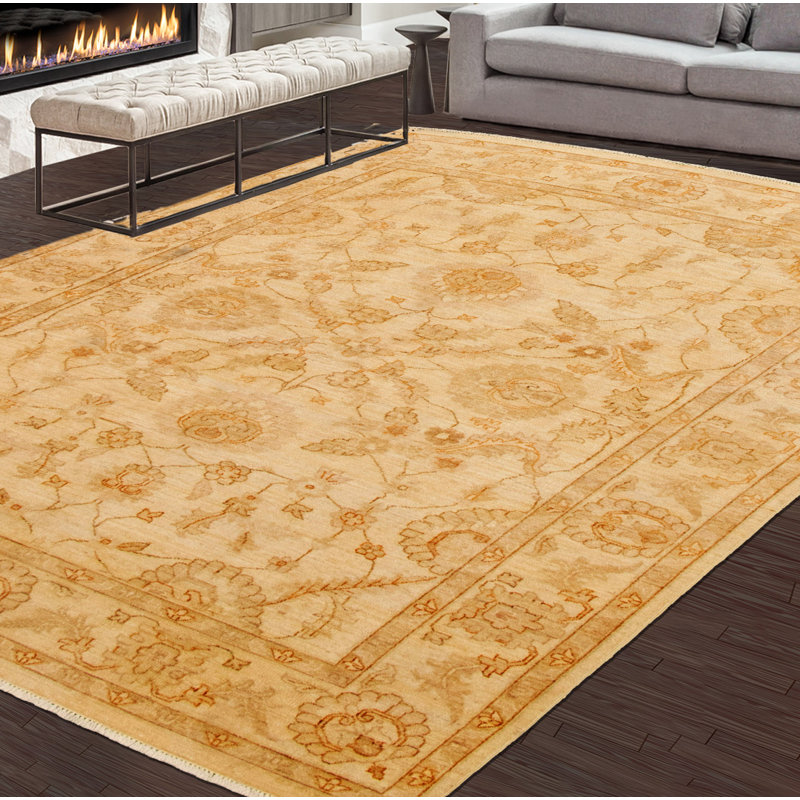 Tapis zone en laine 9 pi 9 po x 9 pi 8 po à la main one-of-kind-noué la 2010 ushak Aerian