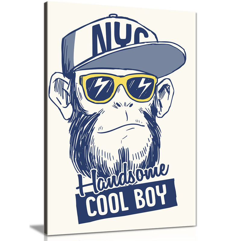 Cool Monkey - Wrapped Canvas Print, 76cm H x 51cm W