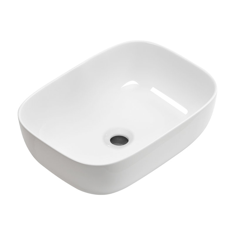Lavabo vasque rectangulaire ovale en céramique 17,9 po Topcraft