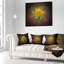 Fractal Yellow Flower on Black - Floral Printed Pillow-30731283-30731287
