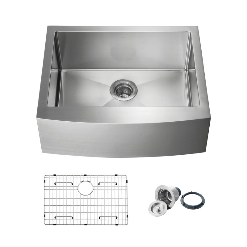 27'' L Farmhouse / Apron Single Bowl Stainless Steel Kitchen Sink