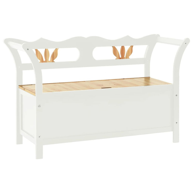 Cleda Storage Bench, White/Brown