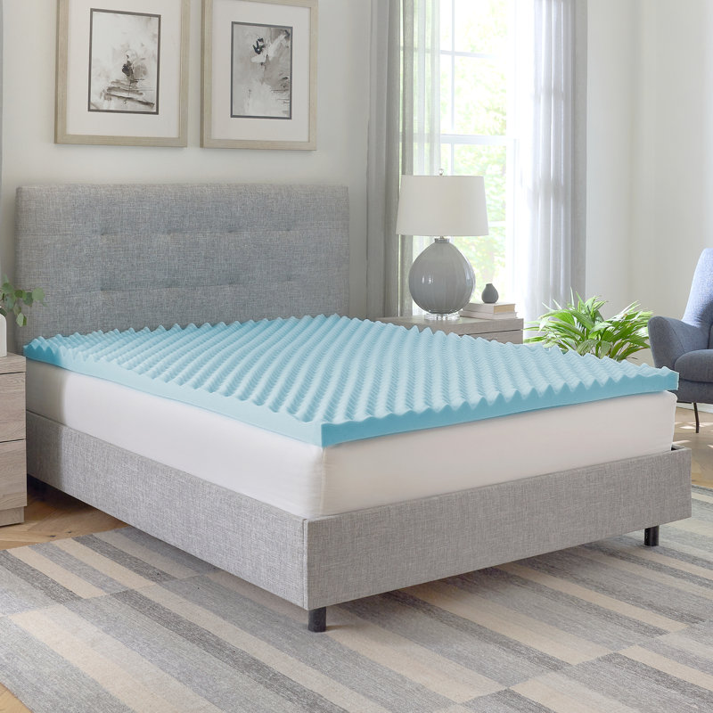 2.5'' Gel Memory Foam Convoluted Mattress Topper, King