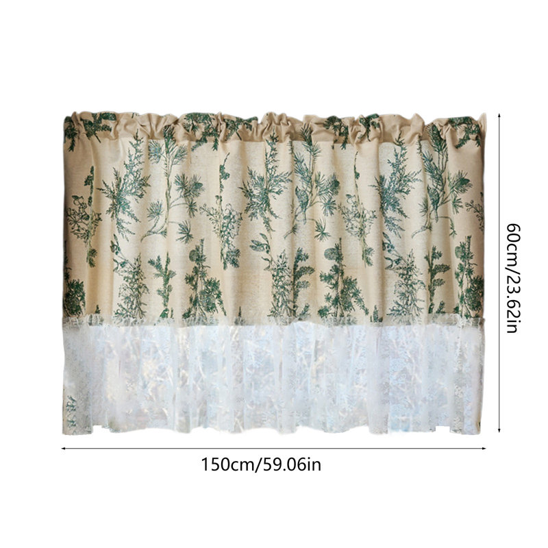 Rideaux à cantonnière à cantonnière à bordure florale à imprimé floral kbndieu, C