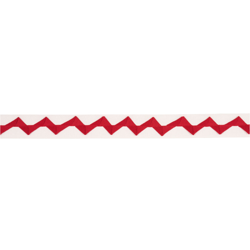 Schumacher x Mary McDonald Lazare Applique Tape, Red/Ivory