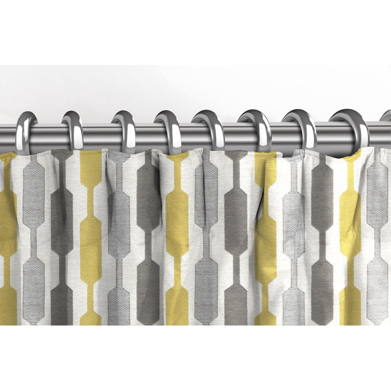 Anneth Blackout Curtain, Yellow/Grey, 228 W x 137 D cm