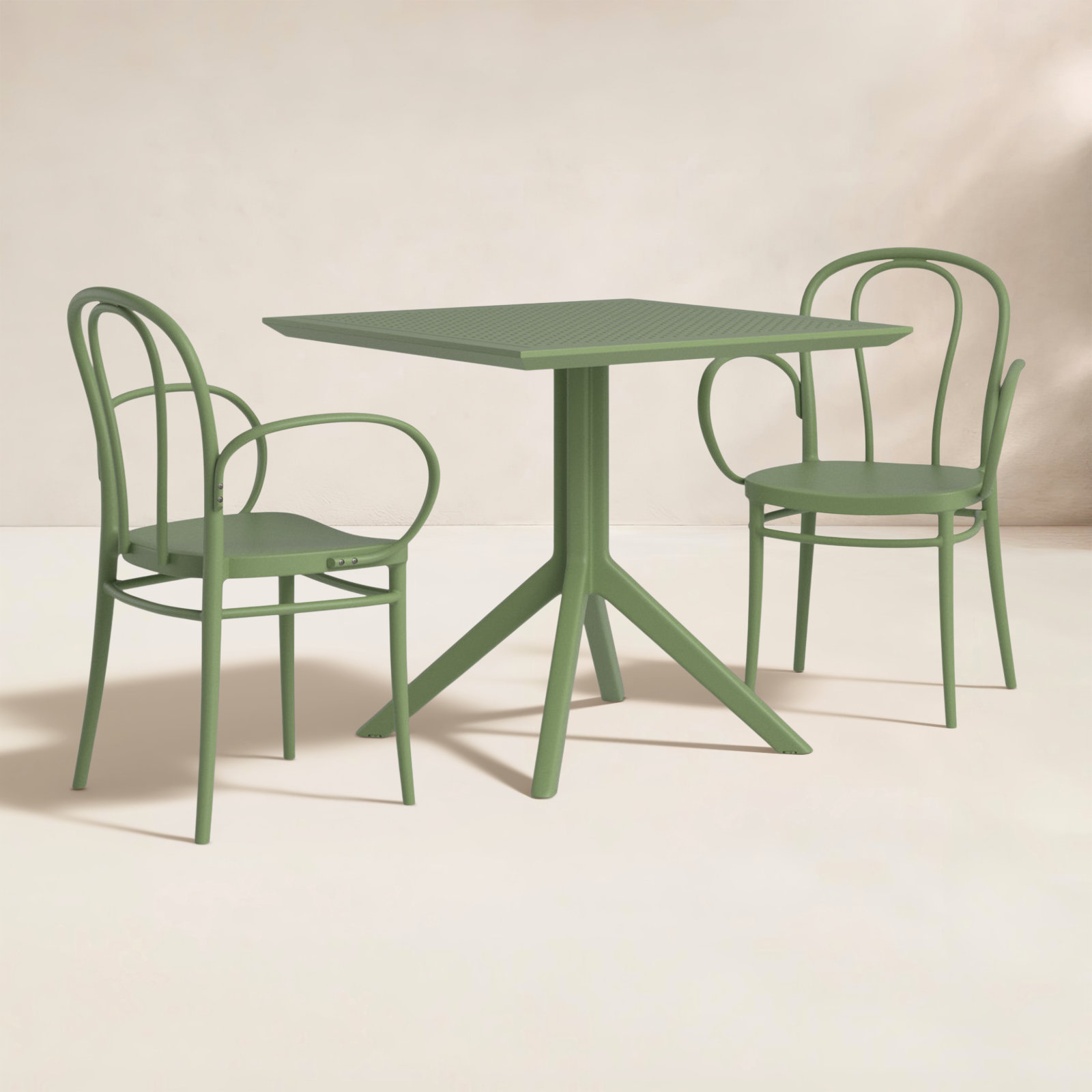 Farrah Square 2 - Person 60" Long Bistro Set, Olive Green