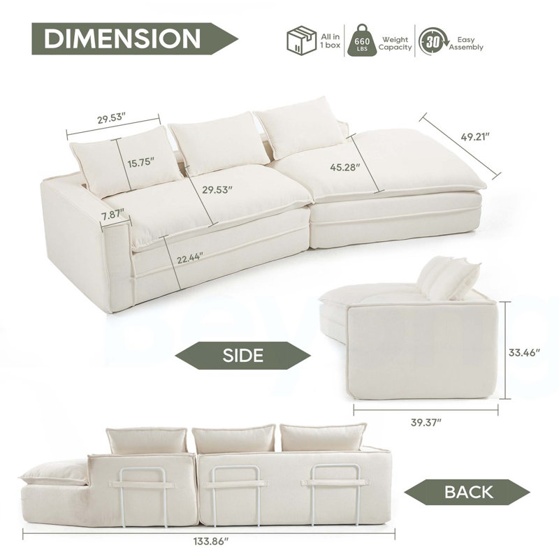 Canapé modulaire Modern, Blanc