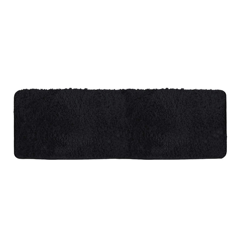 Eiliyah Microfiber Non-Slip Bath Mat, 20" W x 60" L, Black
