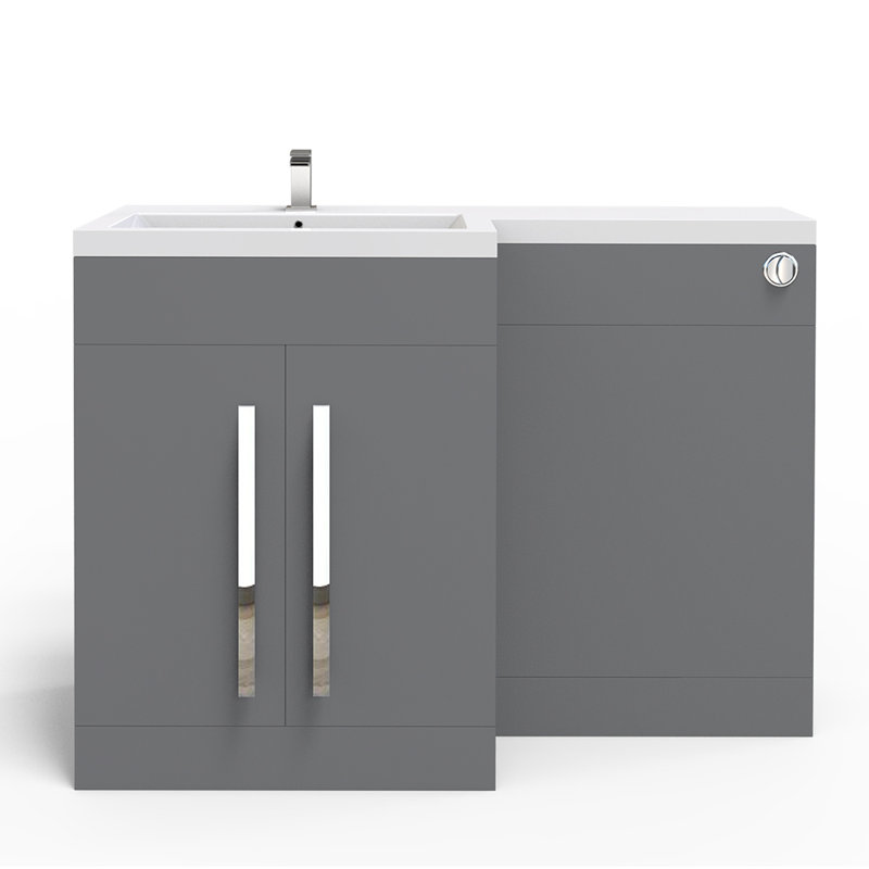 Sylas 1100mm Single Bathroom Vanity with Polyglomerate Basin, Castle Gray
