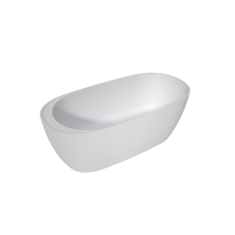 63" X 31" Freestanding Artificial Stone Solid Surface Soaking Bathtub