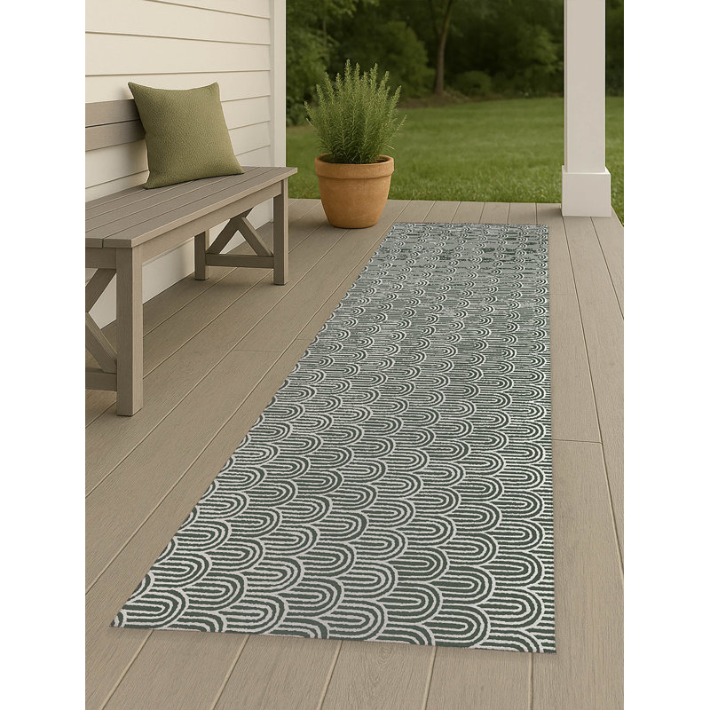 Tapis d'extérieur antidérapant Rolling Hills, Tapis de couloir 2 pi 6 po x 8 pi