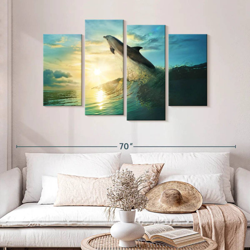 Sunset Dolphin, 32" H x 52" W