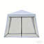 Pavillon de jardin 10 pi x 10 pi avec auvent résistant aux rayons UV et rideaux en maille, tente d'extérieur en acier thermolaqué