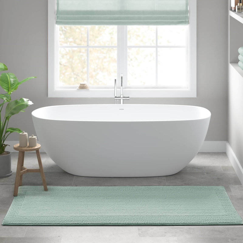 Tapis pour salle de bain réversible 100% coton 3000 x 3000 po 24 po x 36 po, velours moyen 0,5 po, lavable en machine, antidérapant