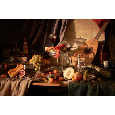 Classic Still Life With Lobster by Photo-Menc - Wrapped Canvas Print