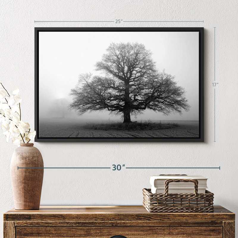 "Arbre dans une brume, art mural", H 25 po x l 17 po