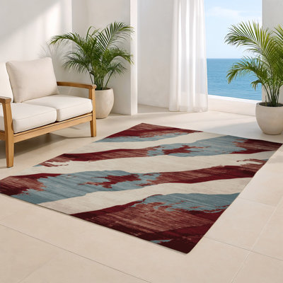 Tapis intérieur et extérieur beige Watercolor