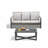 2-Piece Wicker Patio Conversation Set with Gray Cushions & Coffee Table