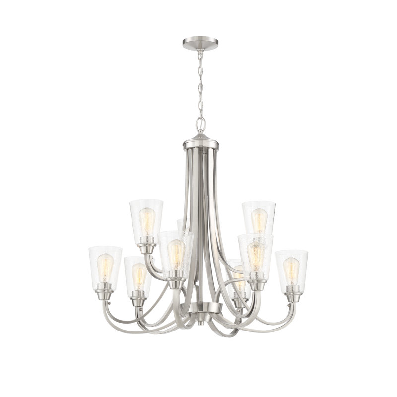Lustre traditionnel ombré 9 lumières ozdemir, Nickel poli brossé