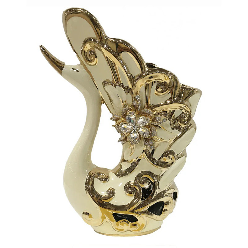Swan Bling Vase, Gold