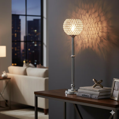 Lampe de buffet argentée 32 po Laroche