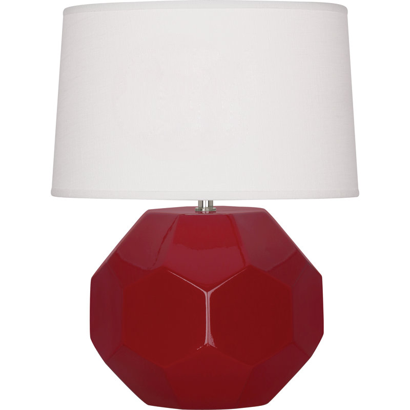 Franklin Table Lamp, 16.5" H x 12.5" W x 12.5" D, Oxblood