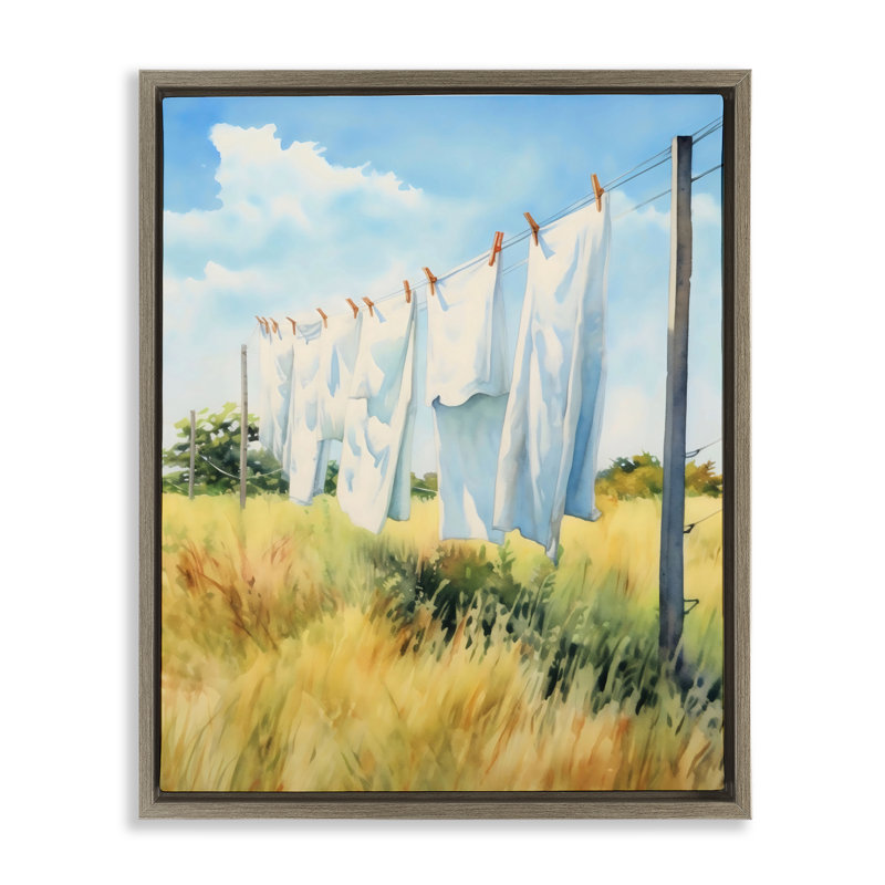 Ligne de vêtements dans un cadre flottant Windy Meadow, design Creative Studio, H 21 po x l 17 po