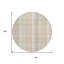 Tapis d'intérieur rond lavable écossais 8 pi beige et brun clair ivoire