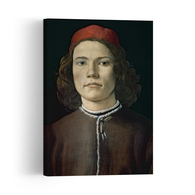 Portrait Of A Young Man, C.1480-85 Abstract Contemporary Wall Art Print by Sandro Botticelli - Wrapped Canvas Print