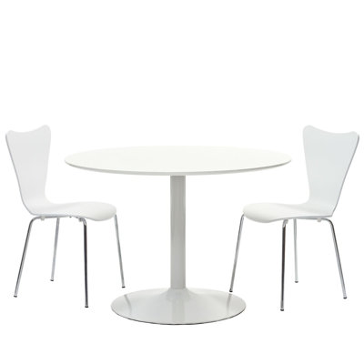 Revolve 3 Piece Dining Set In White