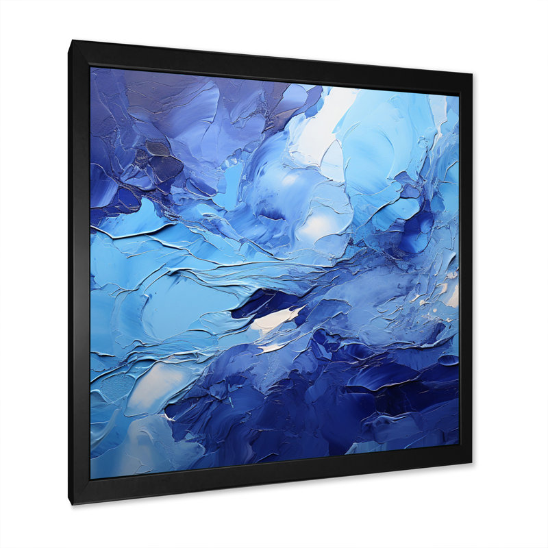 Cobalt Dreams - Abstract Landscape Canvas Prints, Cadre simple noir, H 30 po x l 30 po x P 1 po