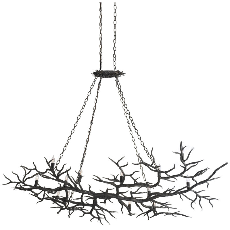 Rainforest 14 - Light Chandelier, Rustic Bronze