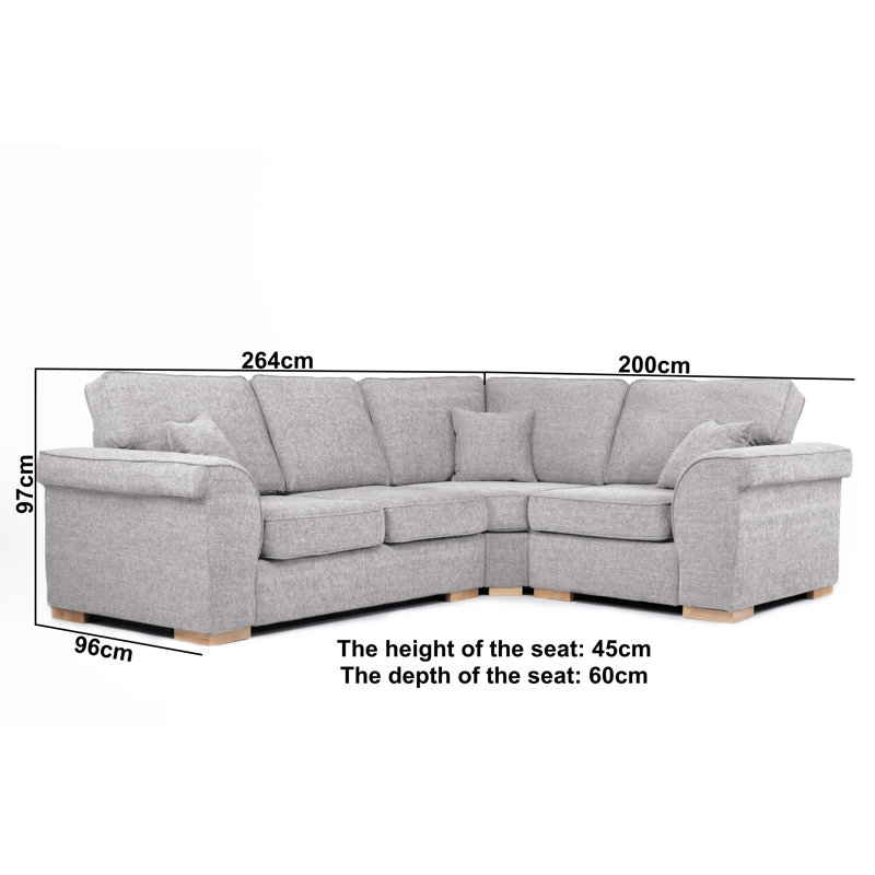 Picadilly Corner Sofa, Right Hand Facing, Silver