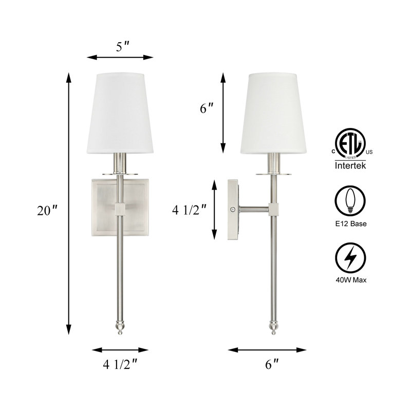 Kashunda Armed Sconce, Brushed Nickel