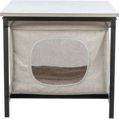 TRIXIE Emmie Indoor Cat Condo, Cat Bed Side Table & Nightstand, Cat Hideaway Cave with Cozy Cushion