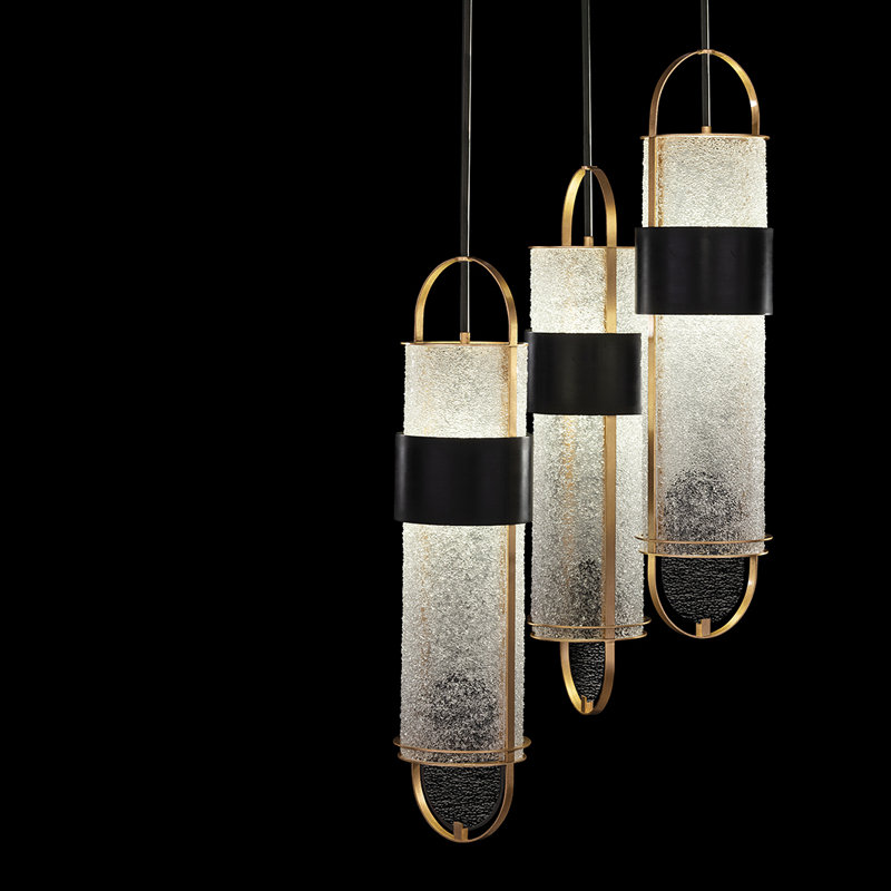 Bond 6 - Light LED Pendant, Clear, Black/Gold