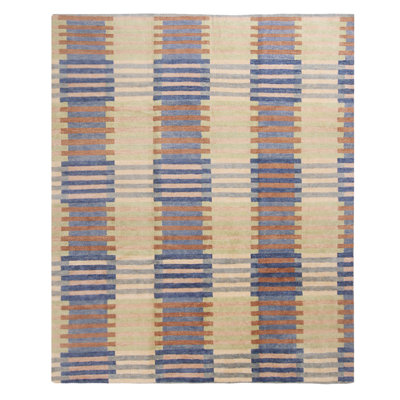 Hand Knotted Wool Geometric Area Rug