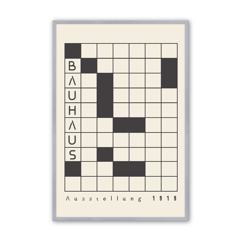 Impression de composition de mots croisés Bauhaus, Cadre photo argenté, H 15,25 po x l 12,25 po