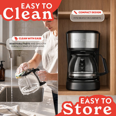 Gourmia 5 Cup One-touch Coffee Maker With Pause & Serve And Auto Keep Warm
