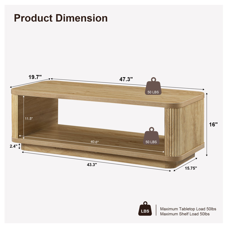 Table basse 47 ", Jaune