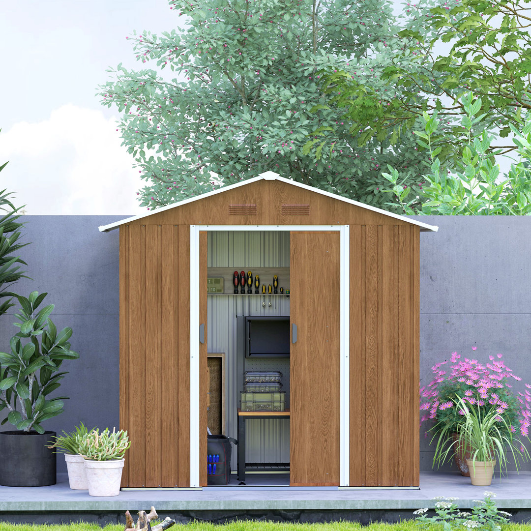 6.5 ft. W x 3.5 ft. D Galvanised Steel Storage Shed