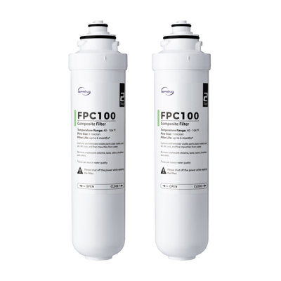 Filtre de remplacement iSpring FPC100X2 pour système d'osmose inverse de comptoir RCD100, filtre composite, cycle de remplacement de la cartouche: jusqu'à 6 mois, 2 pièces