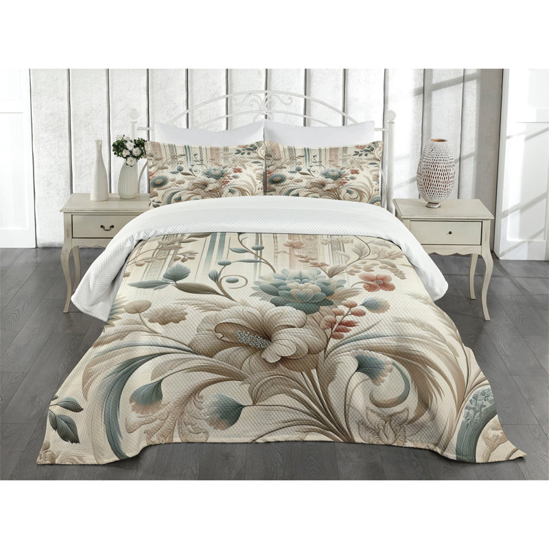 Not Solid Color Coverlet, Queen Coverlet / Bedspread + 2 Standard Shams