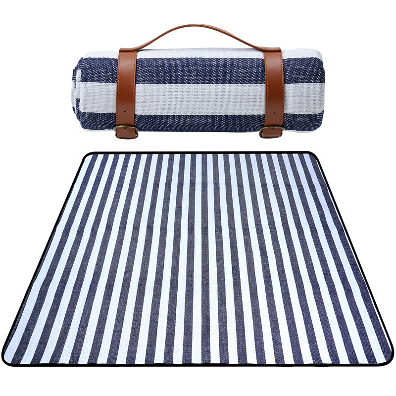  TRIXES XL Striped Picnic Blanket - Waterproof & Sand Proof - Perfect for Picnics & Camping