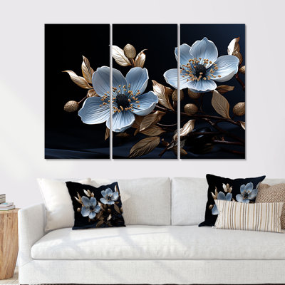 Dogwood Noir Reverie III - ensemble d'art mural