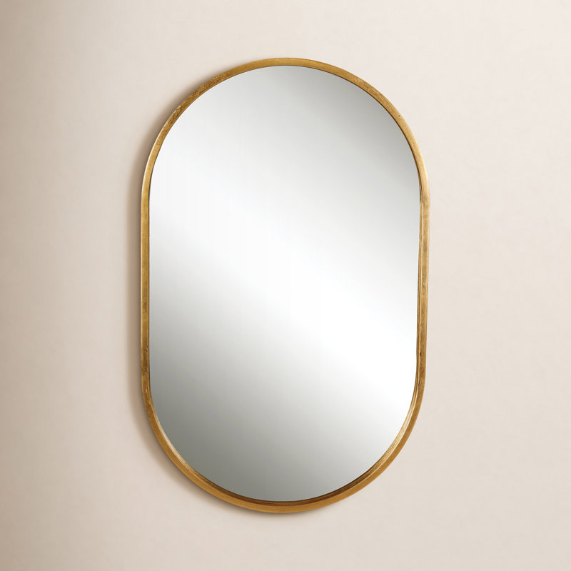 Edmonia Metal Wall Mirror, Gold, 32" x 20"