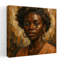 Portrait d'une femme africaine puissante dans des tons chauds de terre, art mural contemporain abstrait-1264851920