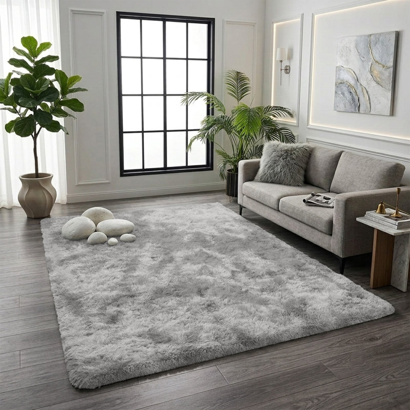 Luxury Nonslip Shaggy Multi Shade Rug, Solid Colour Machine Tufted Shag Carpet for Any Room, Rectangle 160 x 230 cm