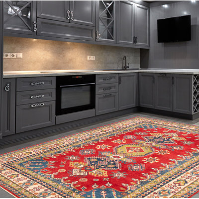 Malci One-of-a-Kind 6'7" X 10'8" New Age Wool Area Rug in Red